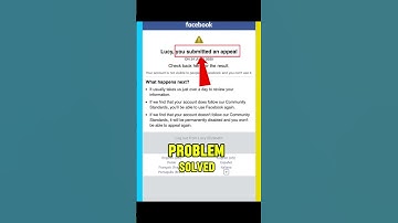 you submitted an appeal Facebook problem fix | how to fix you submitted an appeal Facebook problem