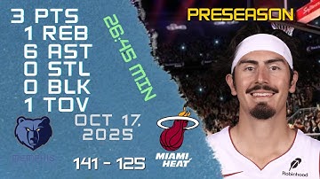 Jaime Jaquez Jr  Player Full High Lowlights vs GRIZZLIES 17 10 2025 NBA PRESEASON Game