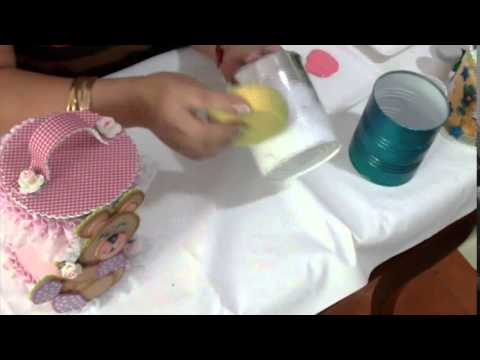 Aprender con rossana tv: decoración para potes de latas youtube Como decorar unos potes de cocina hecho en foami con vacas