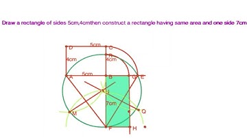 DRAW A RECTANGLEOF SIDES 5cm,4cm THEN CONSTRUCT A RECTANGLE HAVING SAME AREA AND ONE SIDE 7cm