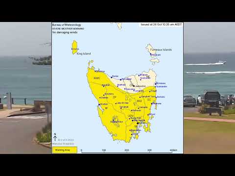 Severe Weather continues for parts of Victoria & majority of Tasmania Tuesday 24 October 23