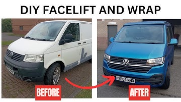T5 to T6.1 Facelift and a Vinyl Wrap on my £1500 transporter T5 campervan project