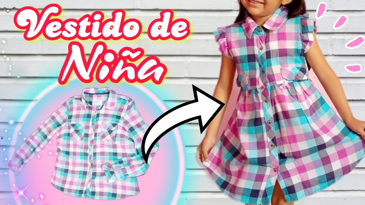 Cómo transformar Camisa en VESTIDO PARA NIÑA// de costura// Yani Ayzrag 🌸 - YouTube