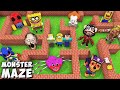 SURVIVAL IN MAZE WITH MONSTERS &amp; RAINBOW FRIENDS in Minecraft - Gameplay - Animation