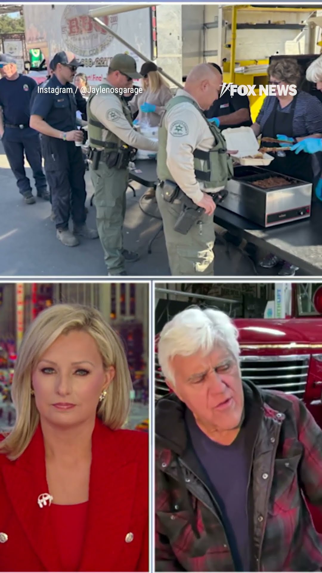 Jay Leno serves meals to LA first responders