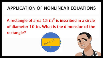 A RECTANGLE INSCRIBED IN A CIRCLE PROBLEM || NONLINEAR EQUATIONS