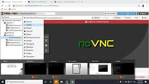 Failed to connect to server noVNC avec proxmox