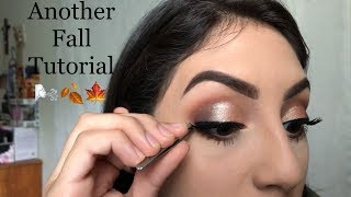 Another Fall Makeup Tutorial ! Brown Smokey Eye with Shimmer Lid