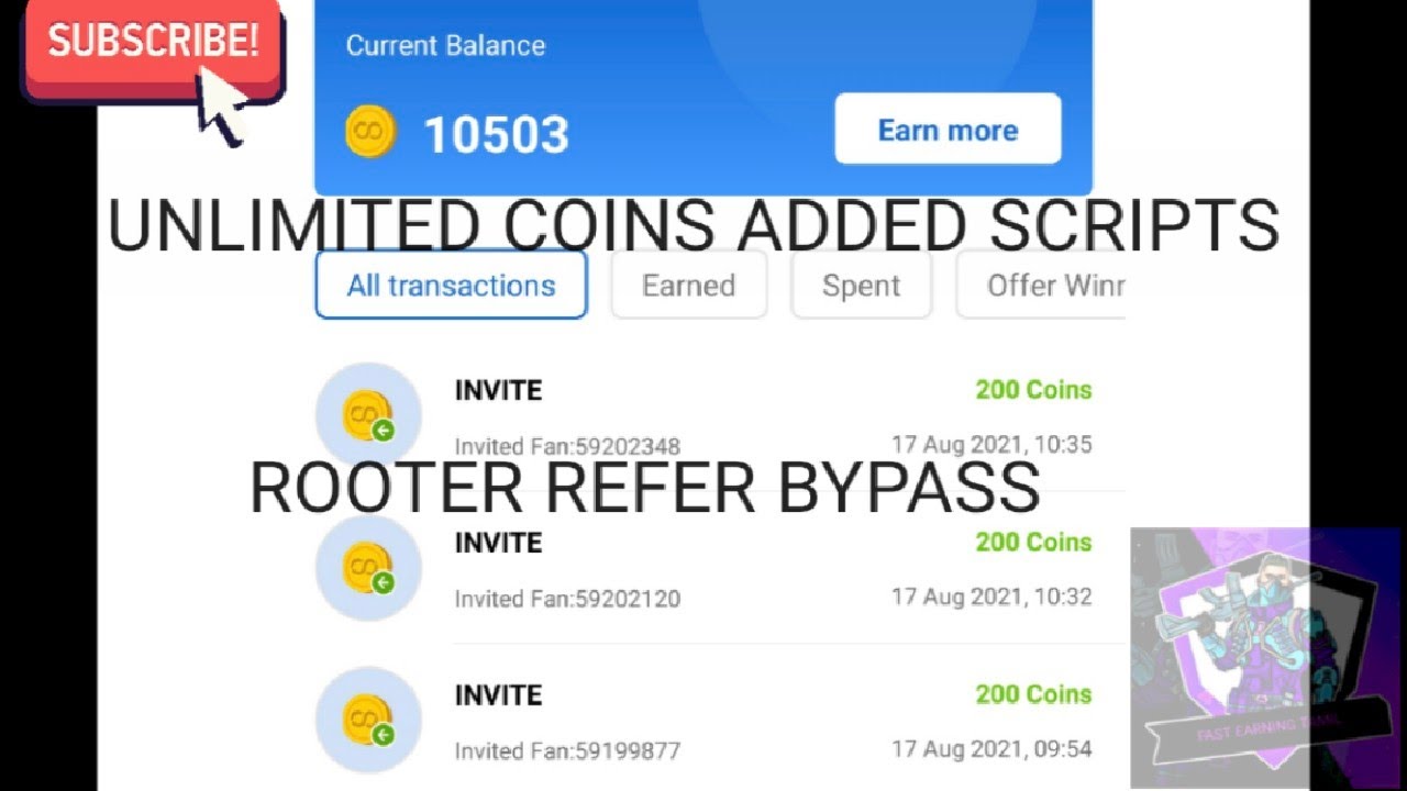 ROOTER APP REFER BYPASS SCRIPT||UNLIMITED COINS ADDED||