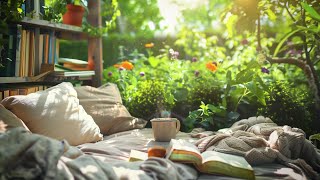 Old terasse between the flowers in the Sunny Garden Ambience