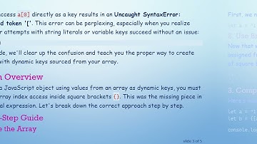 How to Create a JavaScript Object with a Dynamic Key from Array Elements
