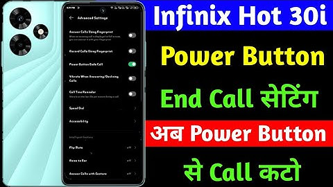 infinix hot 30i power button end call setting | infinix hot 30i power button se call cut kaise kare