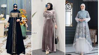 30 Baju Gamis Lebaran Motif Elegan Terbaru Part 9