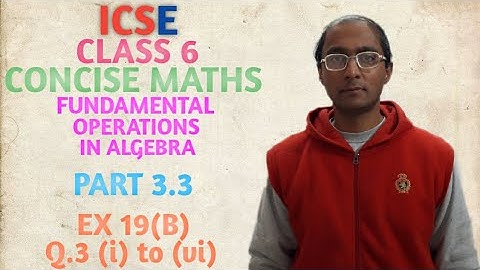 ICSE CONCISE MATHS CLASS 6 FUNDAMENTAL OPERATIONS IN ALGEBRA PART 3.3 EX 19(B) Q.3 (i) to (vi) ADD