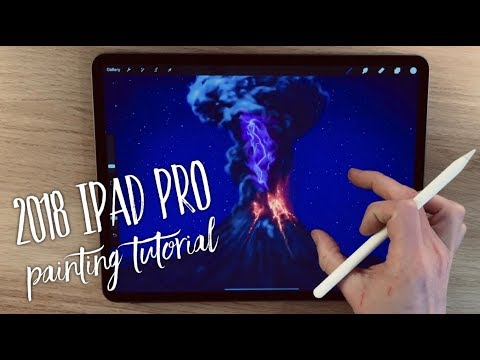 2018 iPad Pro and Apple Pencil 2 painting tutorial - Volcanic Lightning