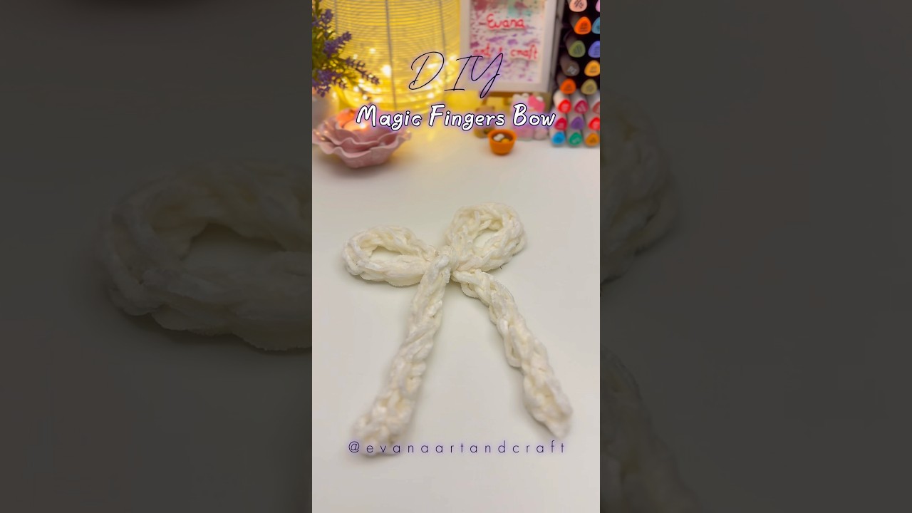 DIY Magic Fingers Bow 🎀 Easy Finger Knitting Yarn Craft 