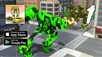 Mega Robot Transform：Robot War Gameplay Walkthrough Part 1 (Android IOS)