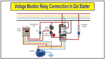 Voltage monitor relay connection in dol  starter phase failure Relay | Relay