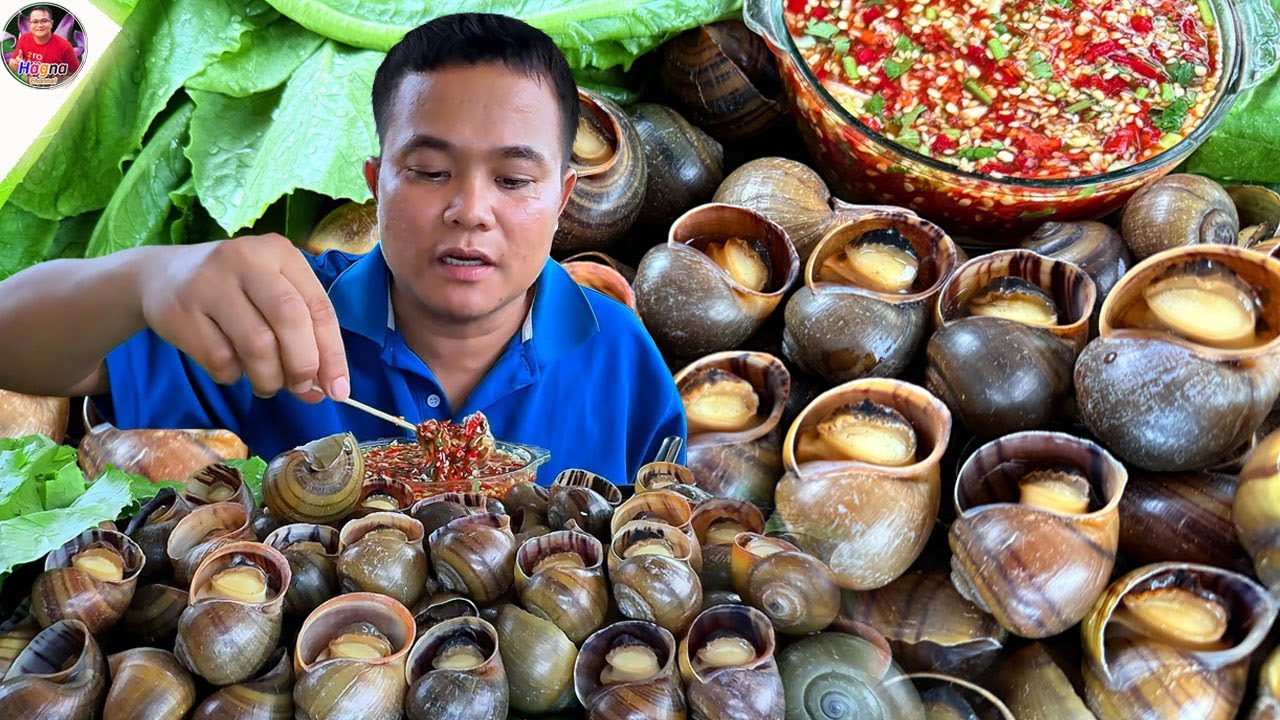 หอยโข่งนา น้ำจิ้มงาผักกรอบ กรุบๆ หวานนิดบรรยากาศฝนรินๆ แซ่บๆ สุดยอดคัก