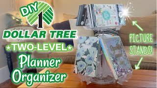 *TWO-LEVEL* Rotating Planner Organizer!!! | Picture Stands | Dollar Tree DIY!