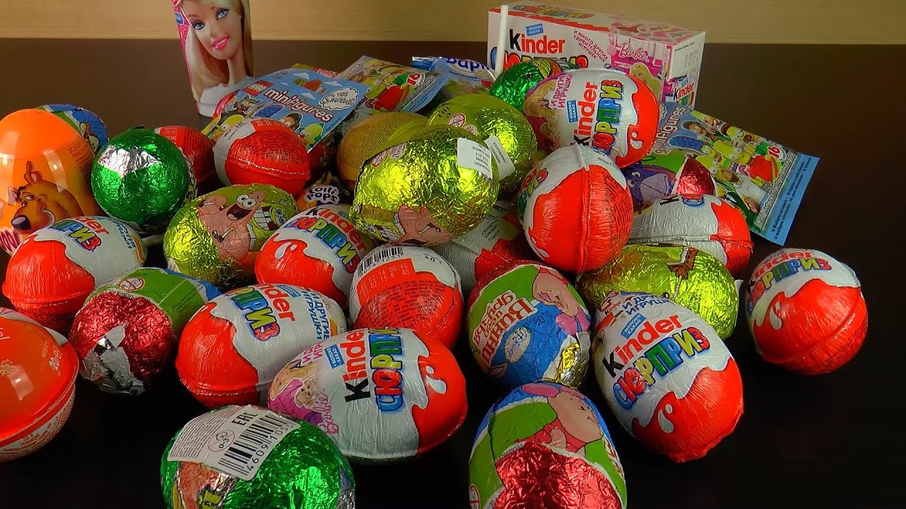 MEGA unboxing Surprise Eggs and Lots of Candy Sweets - YouTube