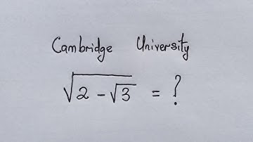 Cambridge University Math Question | Can you solve ?