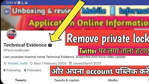 how to remove private account symbol from twitter | twitter par laga lock kaise hataye | private off