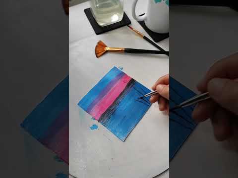 Acrylic painting easy | Perl colour painting #acryliclandscape #art #viral