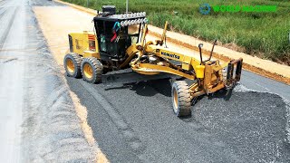 Wonderful Technique Gravel Processing Build New Roads | Motor Grader Spreading Gravel & Dump Truck