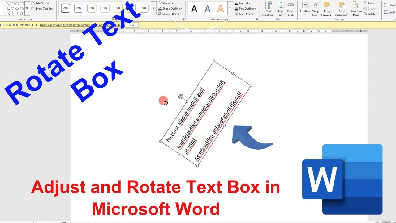 How to Adjust and Rotate Text Box in Microsoft Word - YouTube