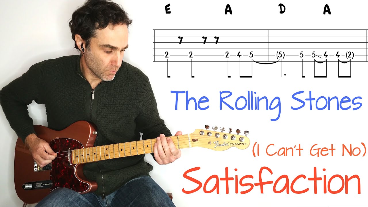 Rolling Stones - Satisfaction - Guitar lesson / tutorial / cover with tab -  YouTube