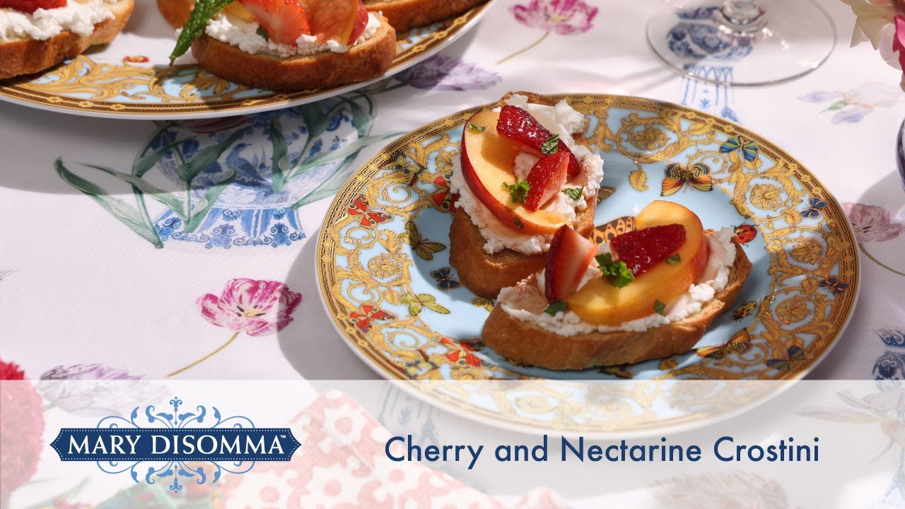 Sweet Cherry and Nectarine Crostini Recipe | Mary DiSomma