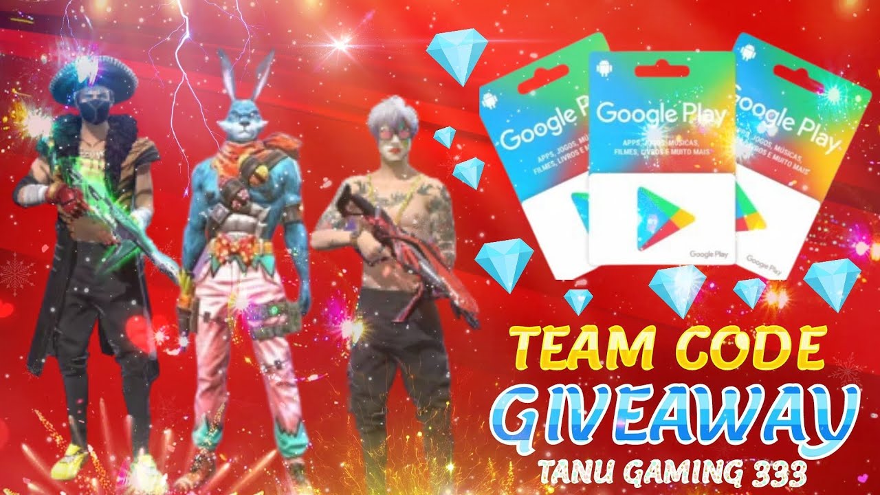 FREE FIRE LIVE GIVEAWAY | TEAM CODE GIVEAWAY LIVE - YouTube