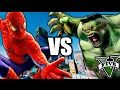 SPIDERMAN VS INCREÍBLE HULK !! GTA V PC MODS BATALLA MAS EPICA Makiman