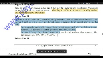 PSY504 Cognitive Psychology Short Lesson 27 | PSY504 Midterm & Finalterm Short Lectures | VU Course