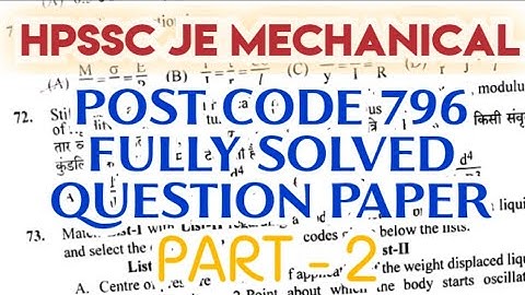HPSSC JE Mechanical post code 796 Exam held on 23 DEC 2020 ||  #hpgk #hpjemechanical #hpssc #hpsssb