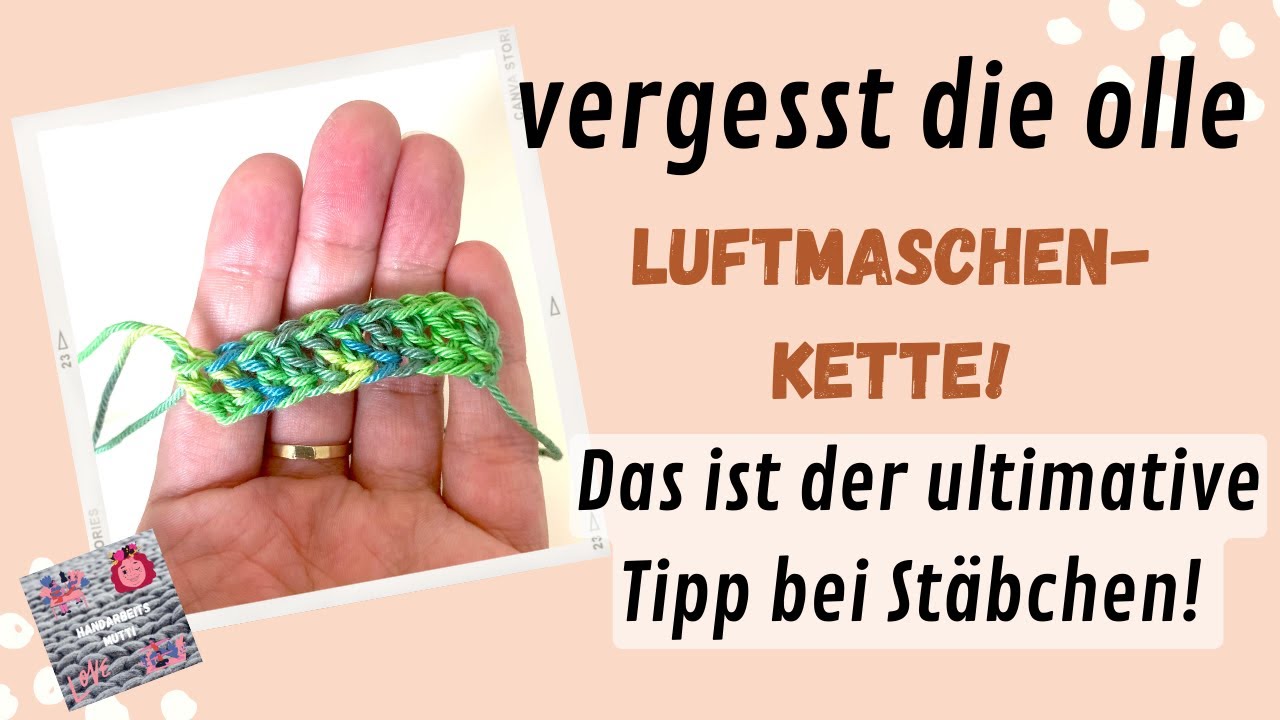 Technikschule Häkeln - Anfang mit Stäbchen ohne Luftmaschenkette