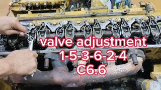 valve clearance adjustment correct procedure C6.6 engine, Cat machine tappet