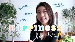 ✨Happiness Hacks ✨apps, books, podcasts + FREE online courses to boost your wellbeing