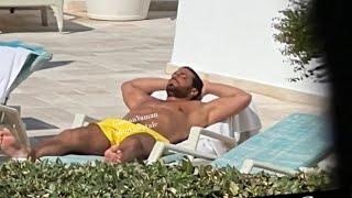 14.08.2023 Can Yaman  resting in Sardegna hotel?