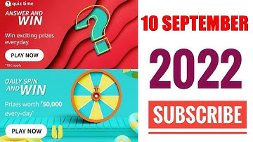 Amazon Quiz Today | Amazon Quiz Answers Today | 10 September 2022