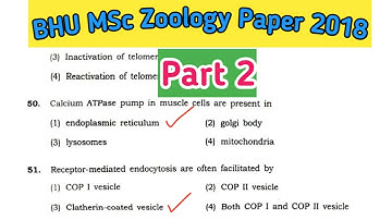 bhu msc zoology solved question paper 2018 || Part 2
