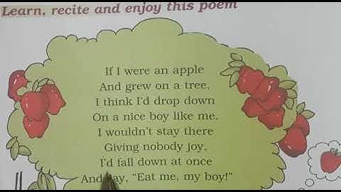 MLZS JHANSI CLASS 1 English Literature Poem 6 If i were an apple Lecture 1