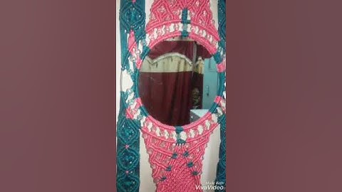 Macrame wall hanging mirror