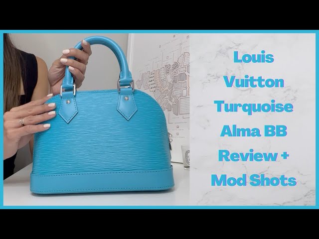 Louis Vuitton Alma BB Epi Leather Ocean Green Turquoise, Luxury
