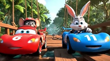 Epic Mouse vs Rabbit Racing in Jungle Adventure with Broken Bridge FULL VIDEO #epicrace