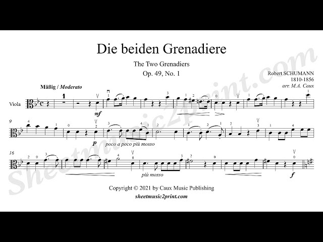 Schumann : The Two Grenadiers - Viola class=