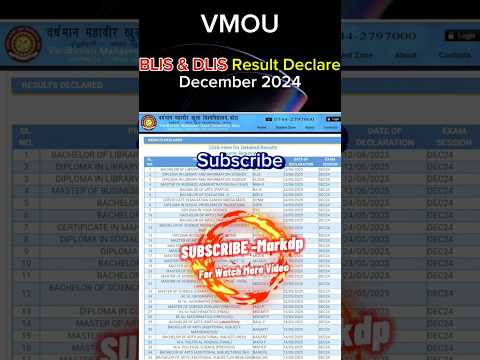 Vmou BLIS Result 2024 Vmou DLIS Result 2024 Vmou Result 2024 Vmou Library Science Result 24