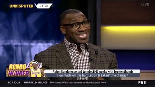 Shannon WORRIED about LeBron &amp; Lakers&#39; title chance when Rajon Rondo broken thumb