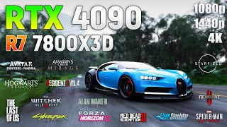 GeForce RTX 4090 + Ryzen 7 7800X3D - ทดสอบใน 14 เกม | 1080p | 1440p | 4K